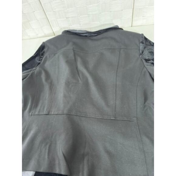 "ANNE KLEIN" Black, Velvet, Biker Jacket ,Lg Gold Hardware ,Zipper Pockets Sz XL - Picture 12 of 12